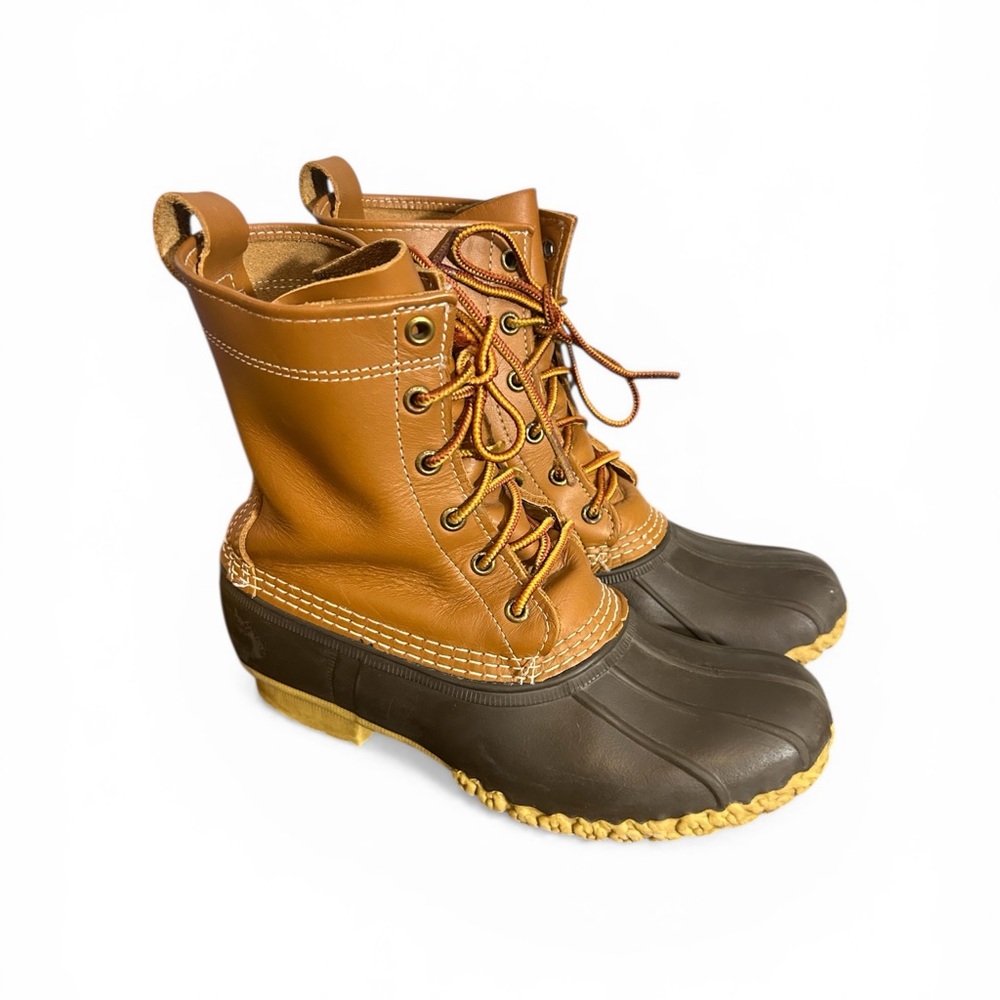 Ll bean Brown Lace-Up Duck Boots size 6 men 8 women USA made